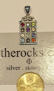 Pendant with 12 stones in sterling silver, Aaron's shield