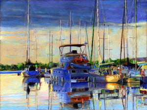 Sunrise in Victoria Harbor, large print on canvas