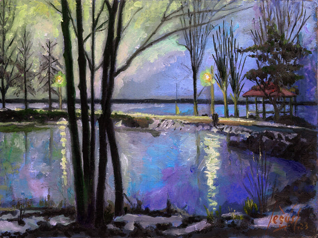 Turtle Pond original oil painting