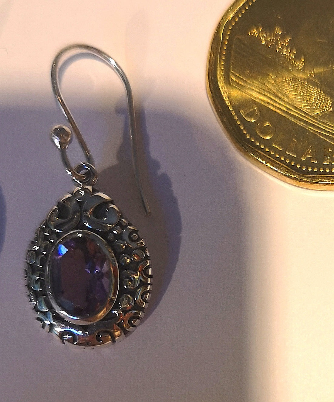 Amethyst earrings in sterling silver