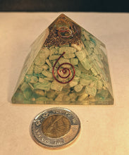 Load image into Gallery viewer, Amazonite orgonite pyramid
