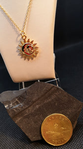 Sterling silver sun and moon necklace with gold plate