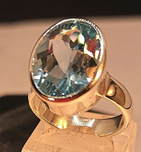 Genuine blue topaz ring in sterling silver