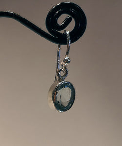 Genuine blue topaz earrings in sterling silver