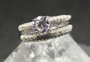 wedding set in sterling silver with rhodium finish, 2 separate rings included
