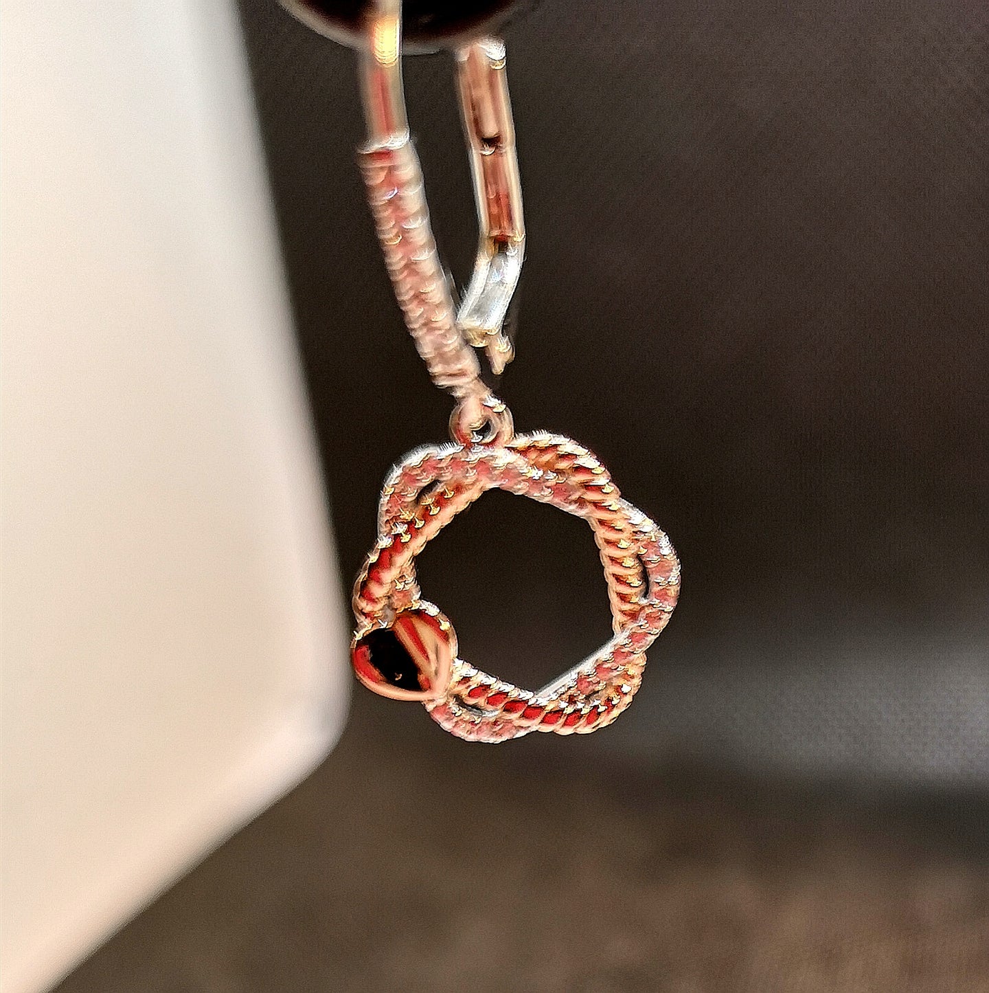 Sterling silver with rose gold and rhodium finish, micro set cubic