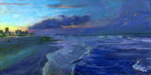 PURPLE BEACH original oil painting