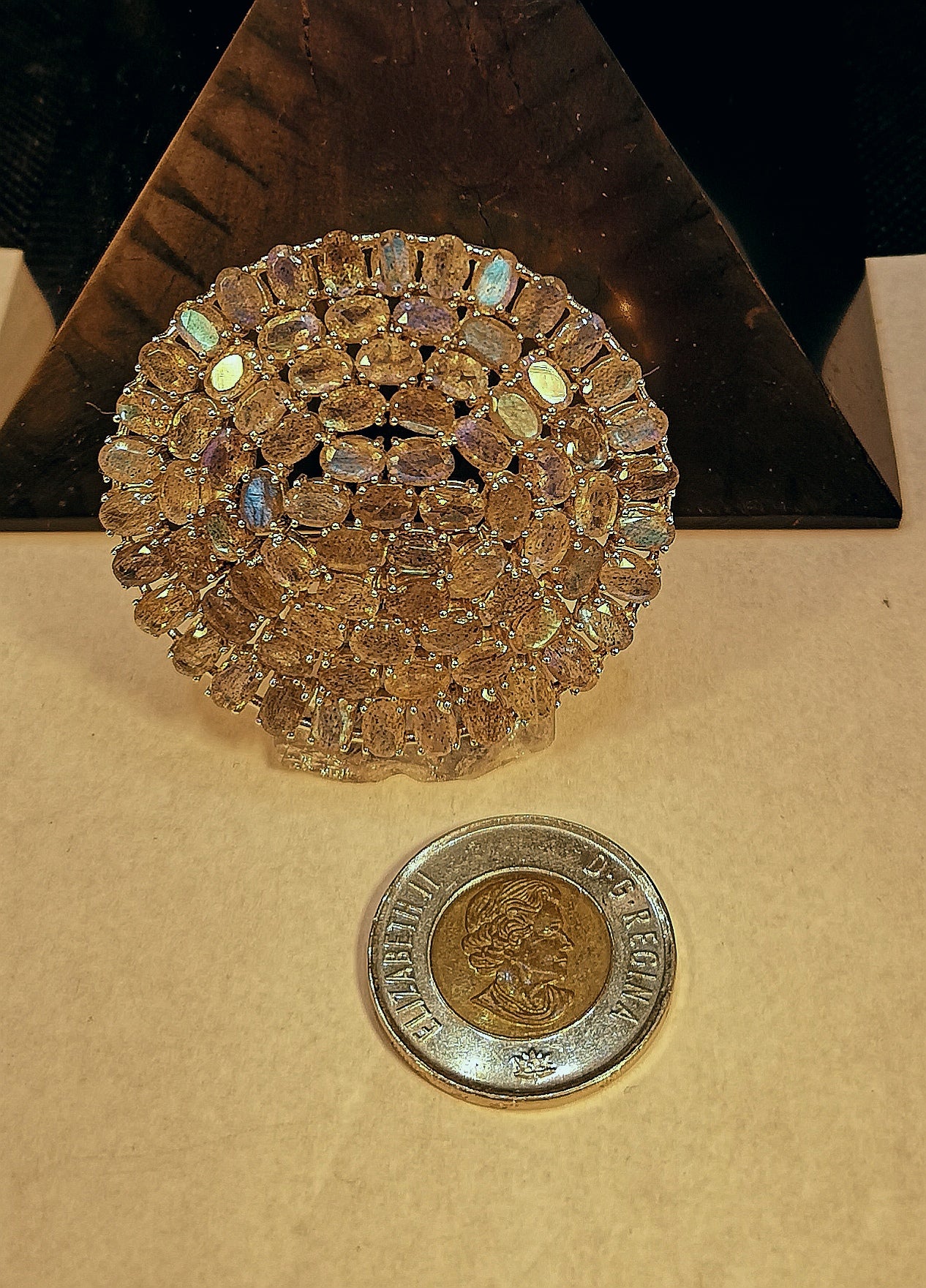 Multi stone labradorite pendant/brooch in sterling silver