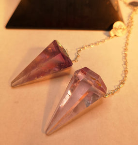 Top quality amethyst pendulums on metal chain