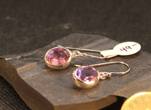 High quality amethyst earring in sterling silver with rhodium finish