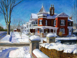 Red House on Bridge Street, Belleville, print on canvas