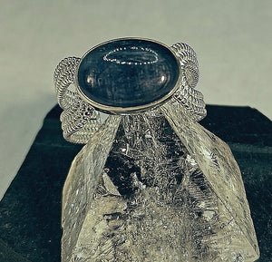 Blue kyanite ring in sterling silver