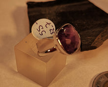 Load image into Gallery viewer, Amethyst ring in sterling silver with rhodium finish
