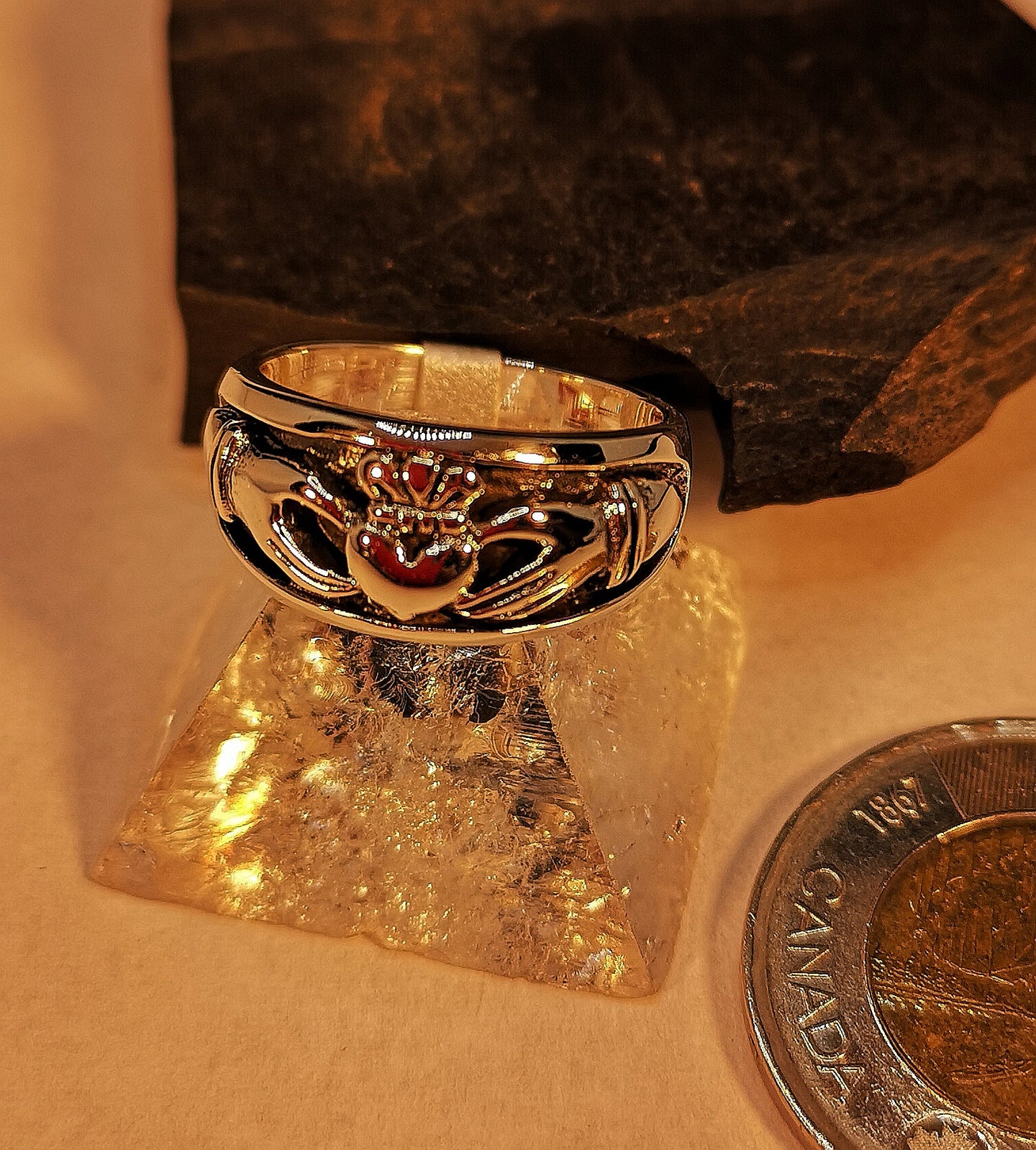 Men's Celtic Claddagh ring in sterling silver